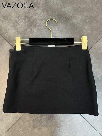 Rhinestone Buckle Mini Skirt