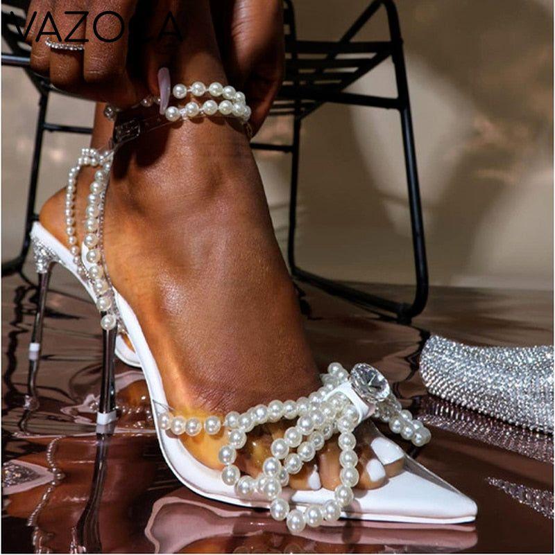 Rhinestone Butterfly-Knot High Heels