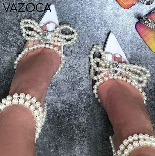 Rhinestone Butterfly-Knot High Heels