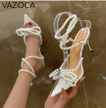 Rhinestone Butterfly-Knot High Heels