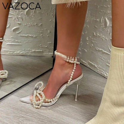 Rhinestone Butterfly-Knot High Heels