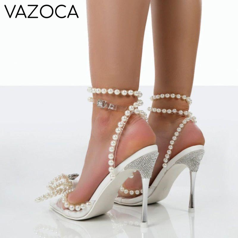 Rhinestone Butterfly-Knot High Heels