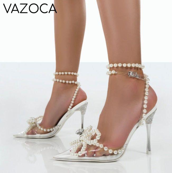 Rhinestone Butterfly-Knot High Heels