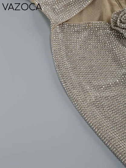 Rhinestone Cutout Bodycon Mini Dresses