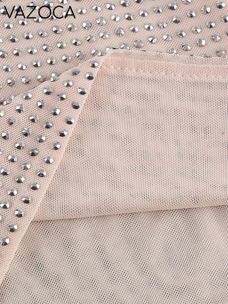 Rhinestone Cutout Bodycon Mini Dresses