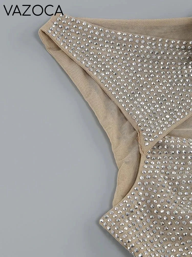 Rhinestone Cutout Bodycon Mini Dresses