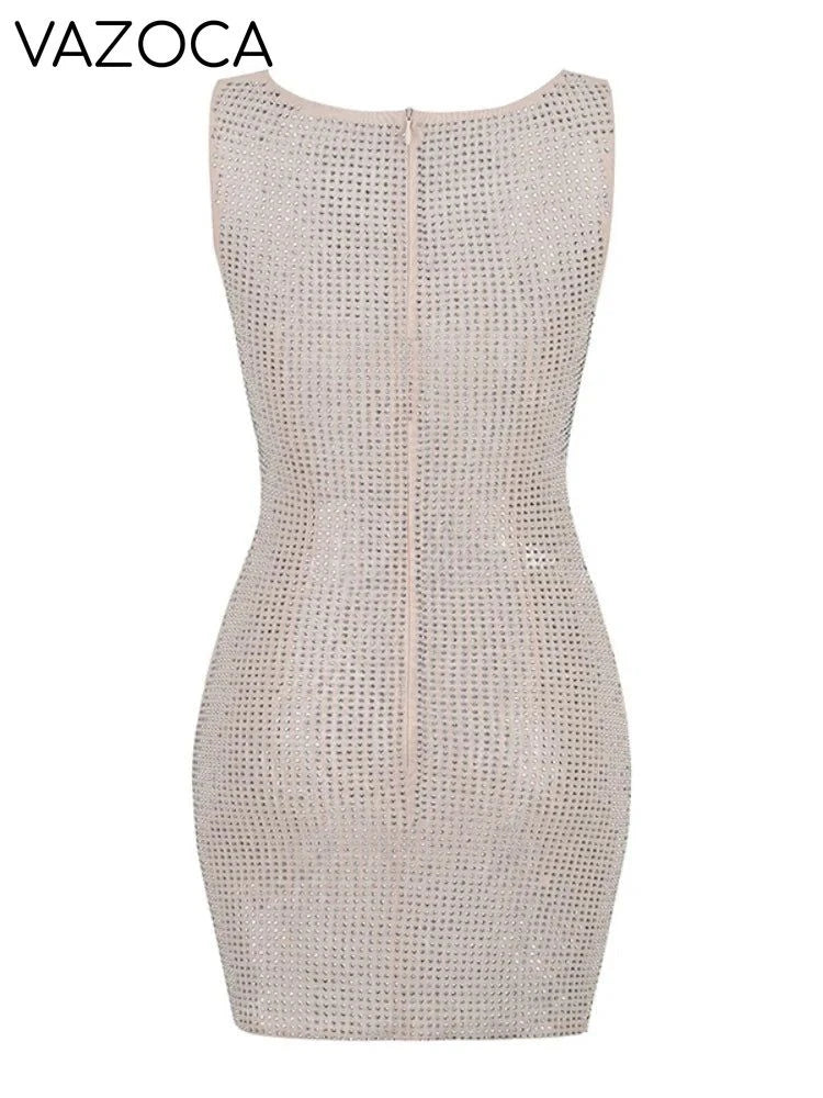 Rhinestone Cutout Bodycon Mini Dresses