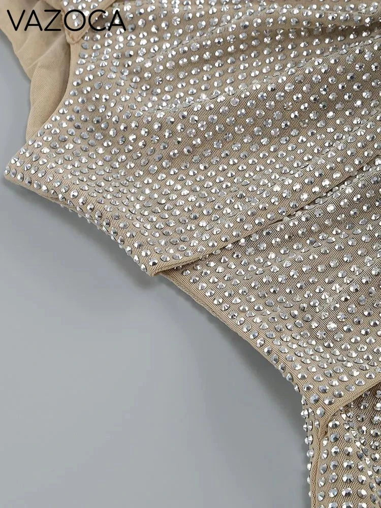 Rhinestone Cutout Bodycon Mini Dresses