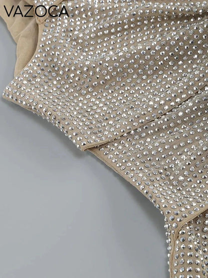 Rhinestone Cutout Bodycon Mini Dresses