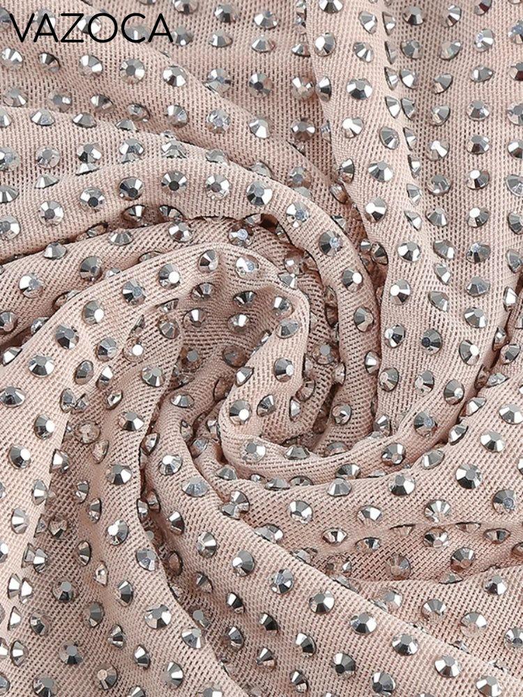 Rhinestone Cutout Bodycon Mini Dresses