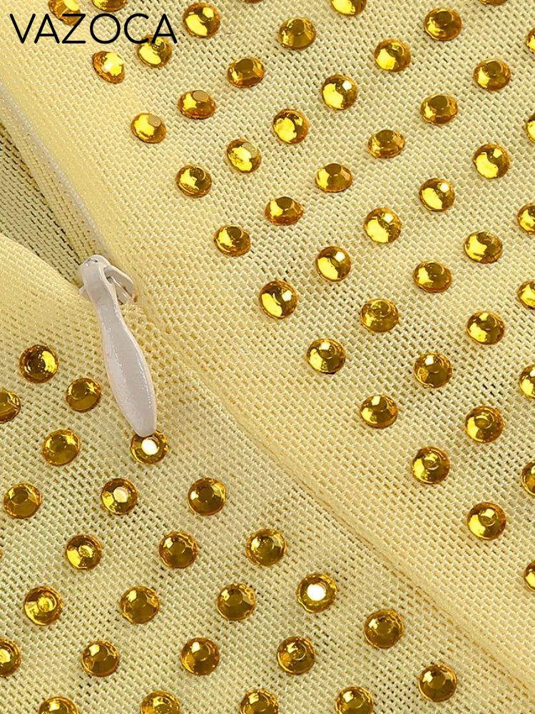 Rhinestone Cutout Bodycon Mini Dresses