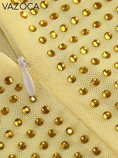 Rhinestone Cutout Bodycon Mini Dresses