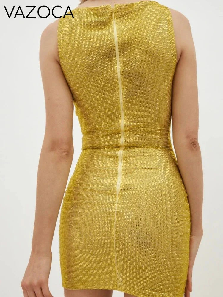 Rhinestone Cutout Bodycon Mini Dresses