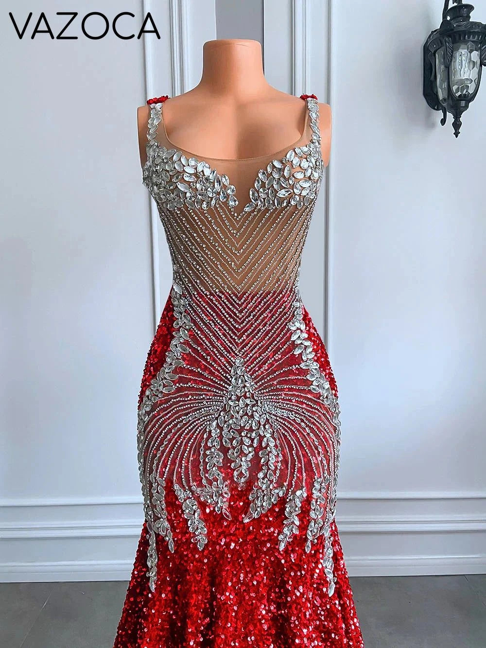 Rissa Sheer Mesh Mermaid Dress