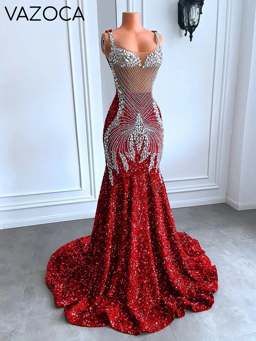Rissa Sheer Mesh Mermaid Dress