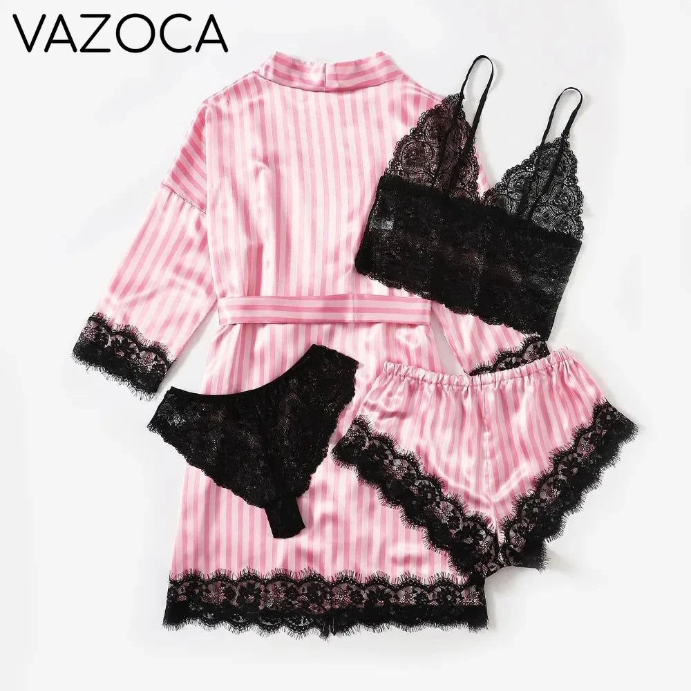 Robe Silk Pajama Set