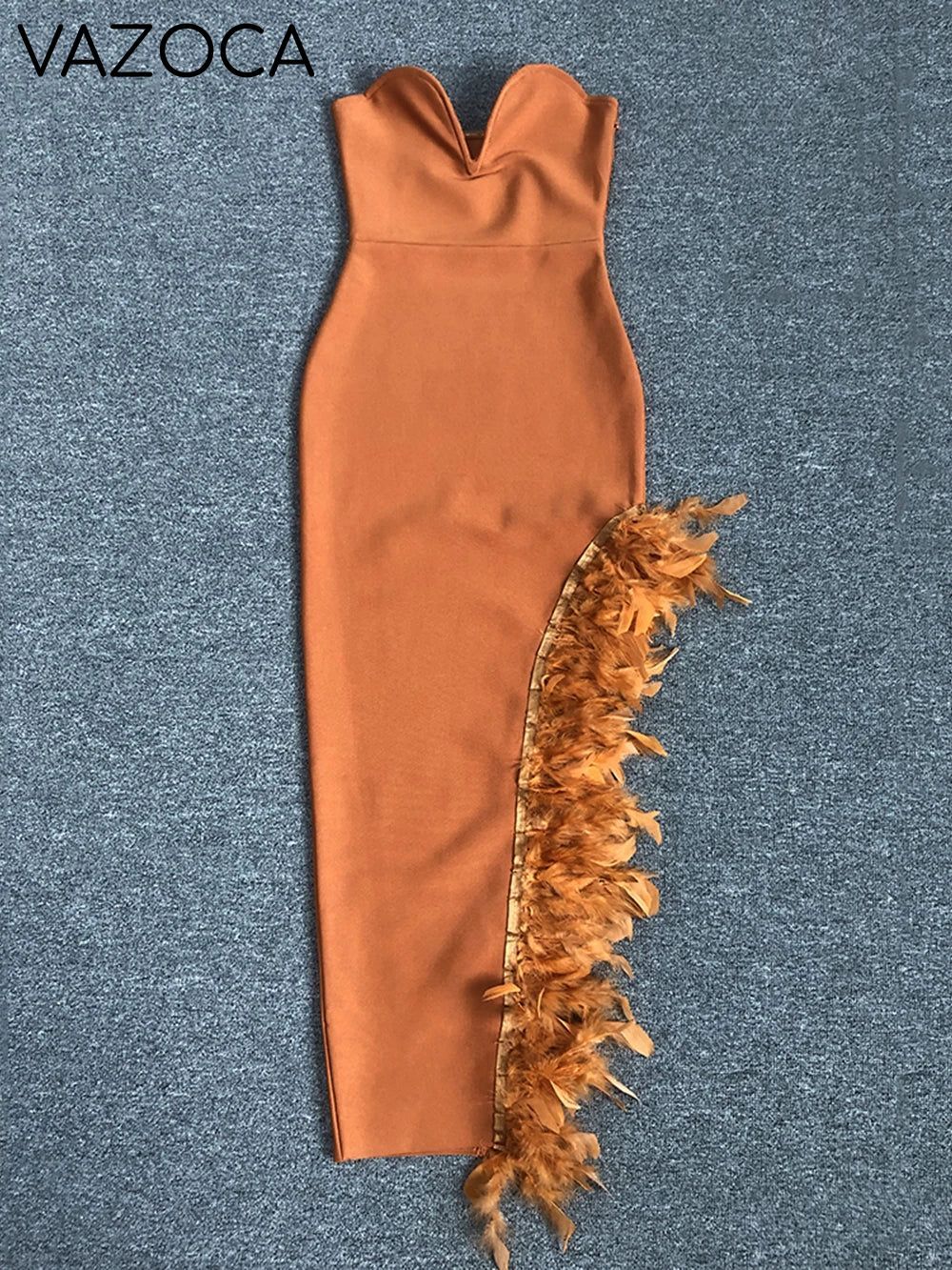 Royce Feather Bandage Maxi Dress