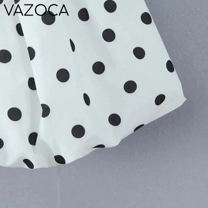 Polka Dot Puff Mini Dress