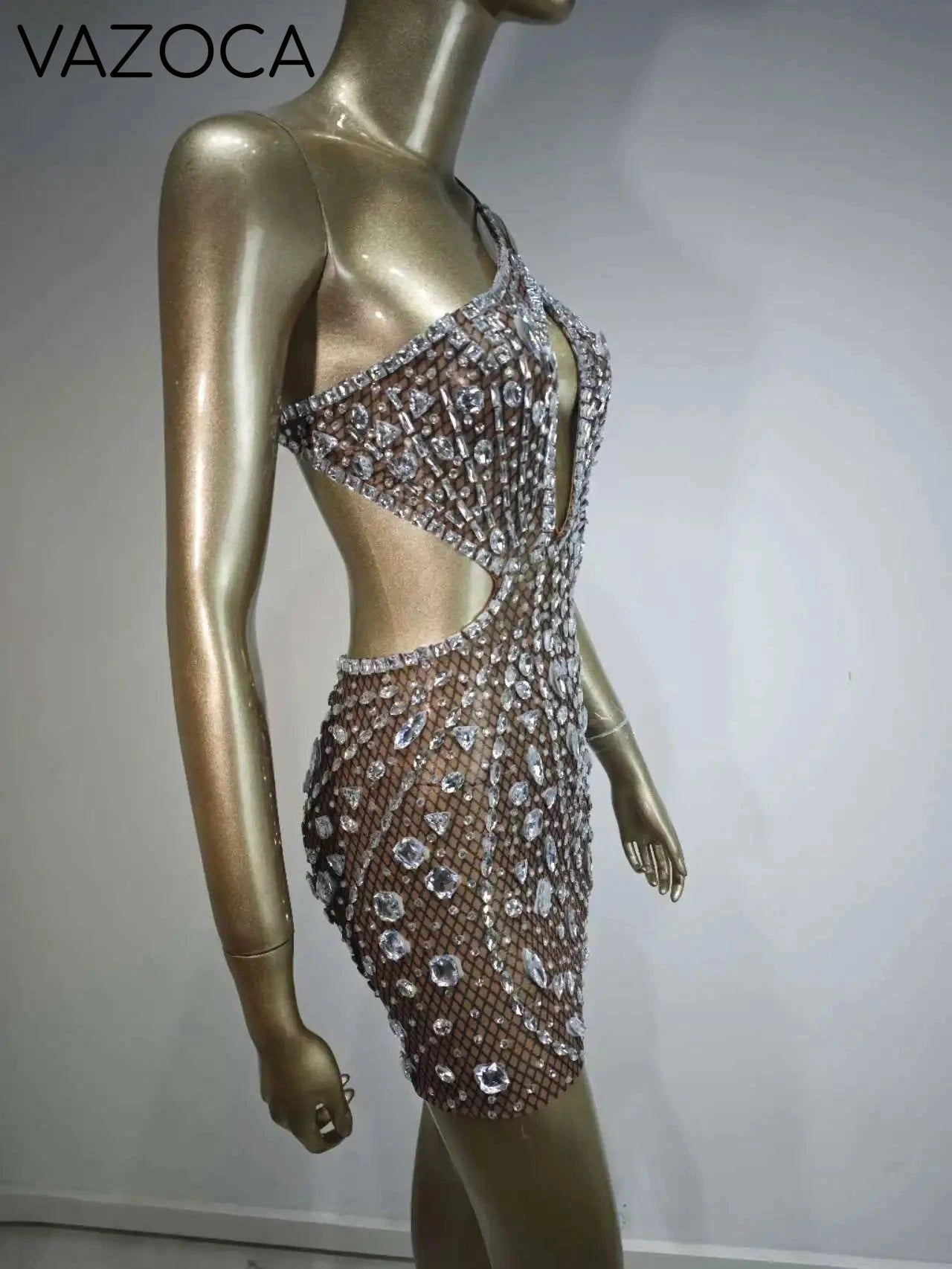 Anaya Mesh Sequins Mini Dress