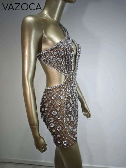 Anaya Mesh Sequins Mini Dress