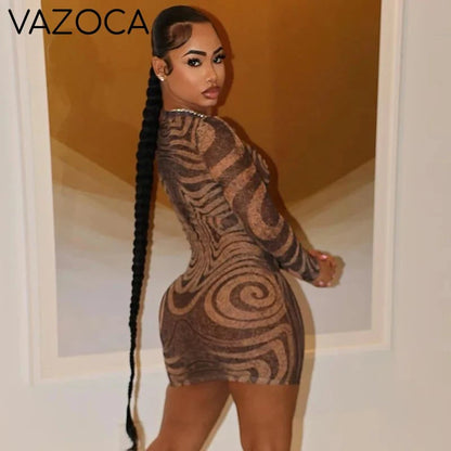 Swirl Illusion Sheer Mini Dress