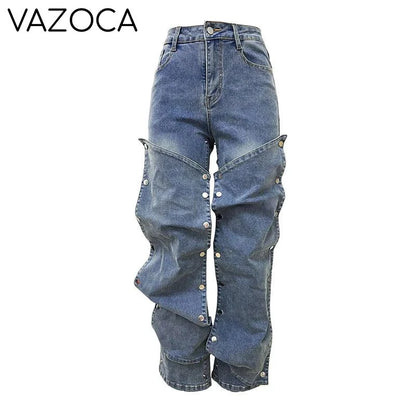 Detachable Buckle High Waist Jeans