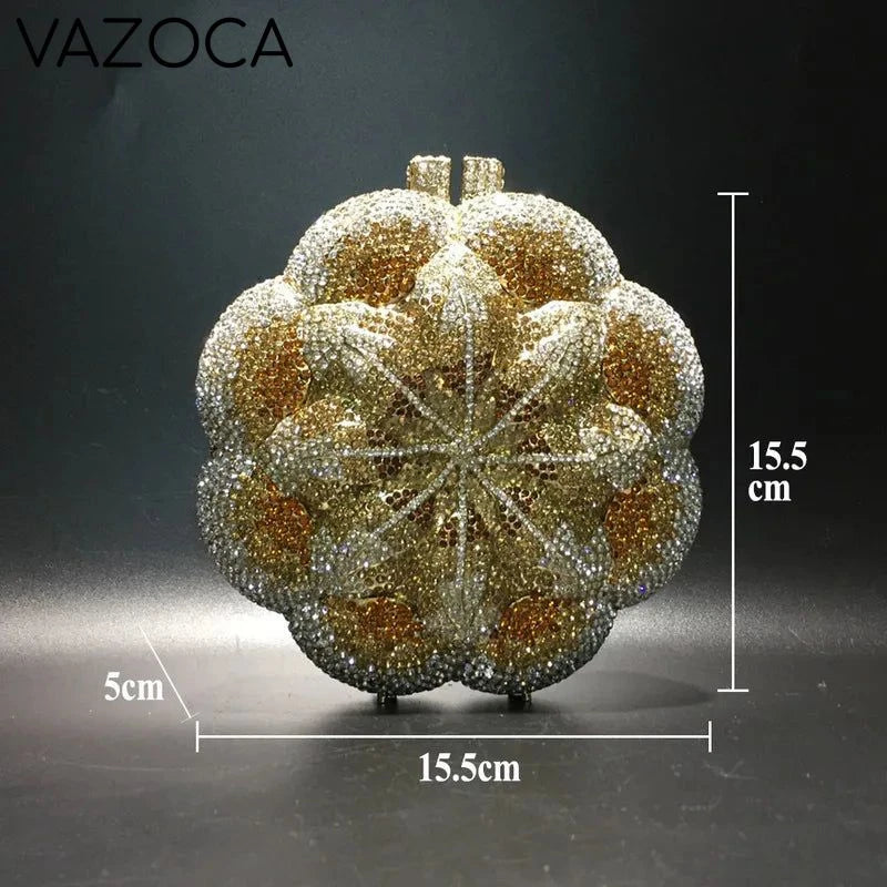 Floral Crystal Clutch Purse