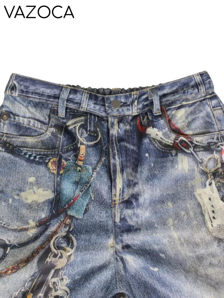 Leather 3D Print Pants
