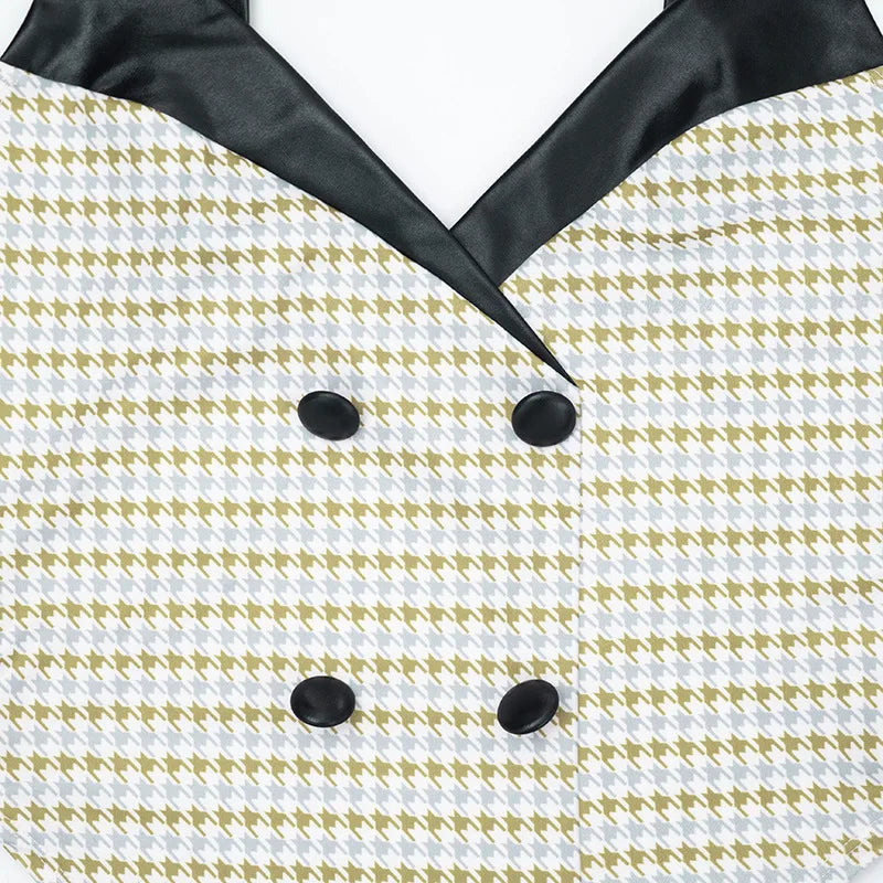 Cape Houndstooth Bodysuit Set