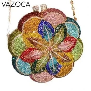 Floral Crystal Clutch Purse