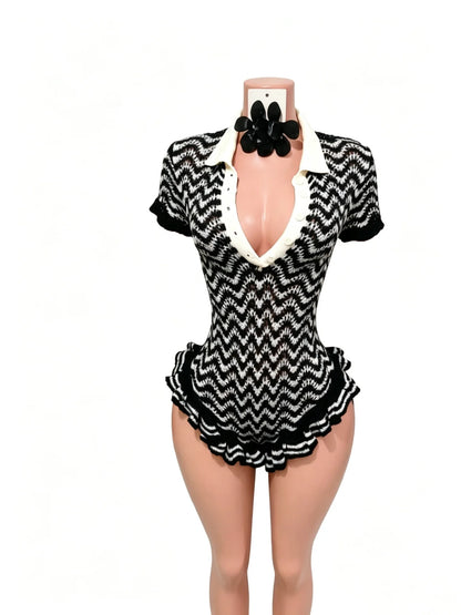 Esha Knit Ruffle Romper