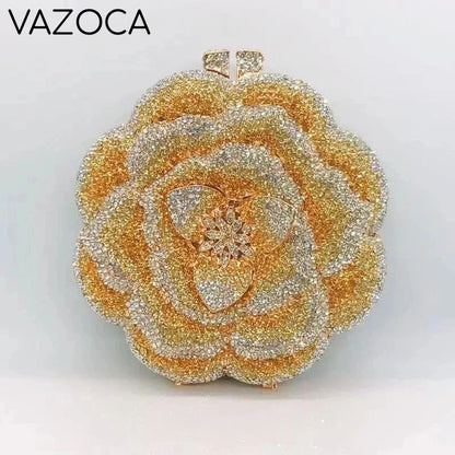 Floral Crystal Clutch Purse