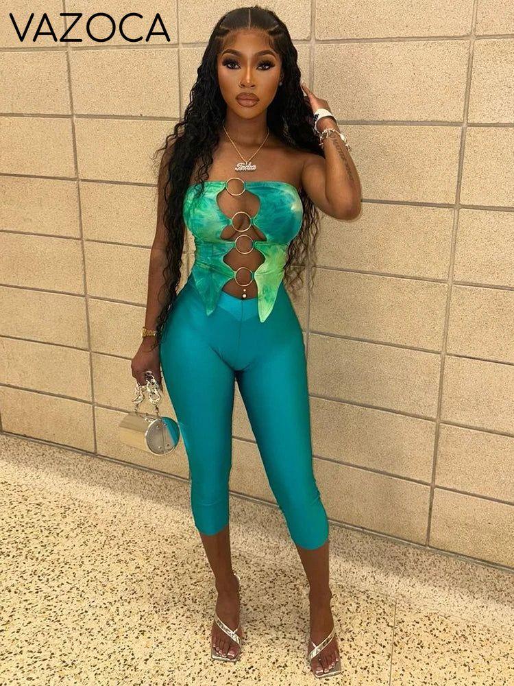 Metal Rings Pants Set