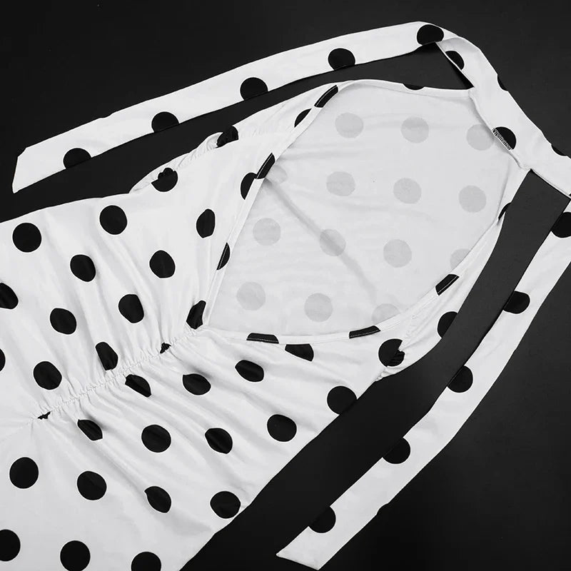 Polka Dot Print Romper +Headscarf