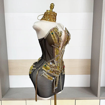 Shawna Rhinestone Corset Mini Dress