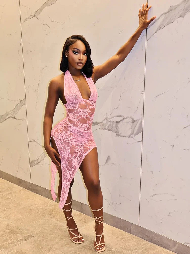 Kara Mesh Mid Skirt Set