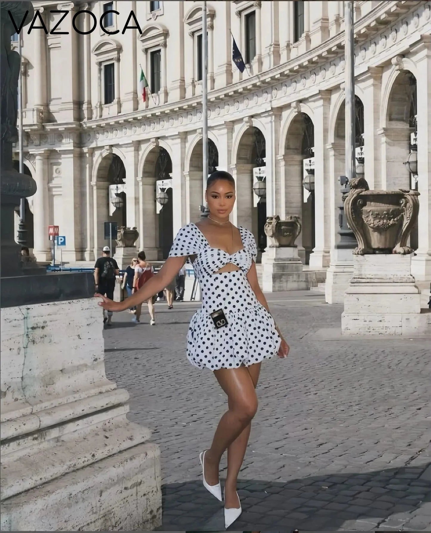 Polka Dot Fluffy Mini Dress