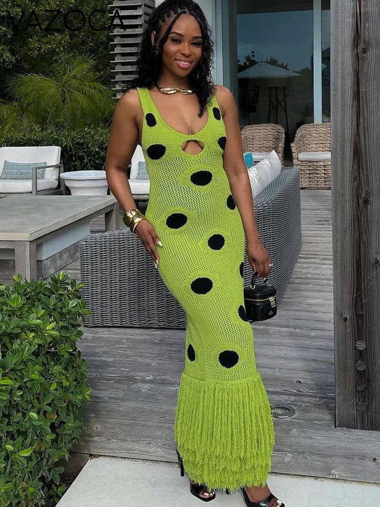 Katrina Knit Tassel Maxi Dress