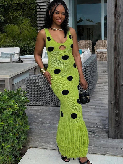 Katrina Knit Tassel Maxi Dress