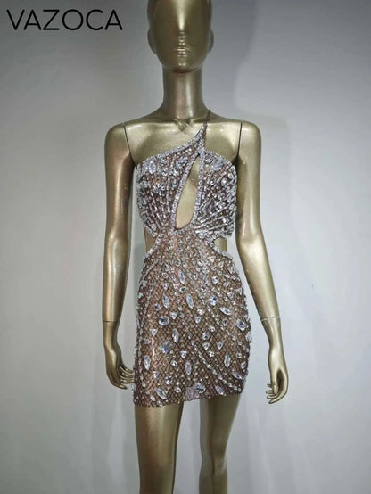 Anaya Mesh Sequins Mini Dress