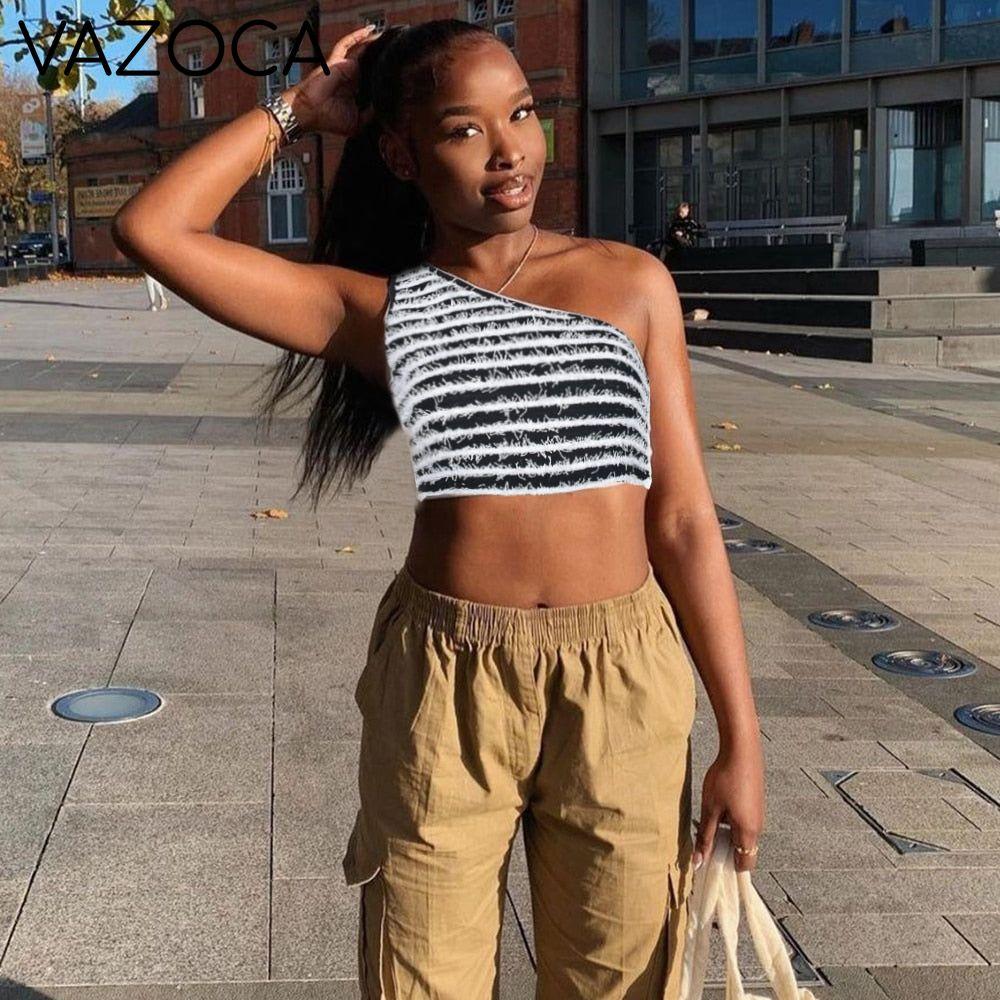 Fuzzy Striped Crop Top