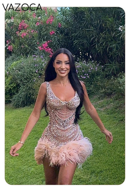 Sparkling Feather Dress