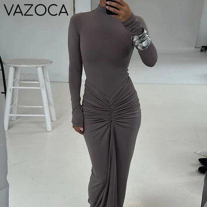 Elegant Ruched Autumn Dress