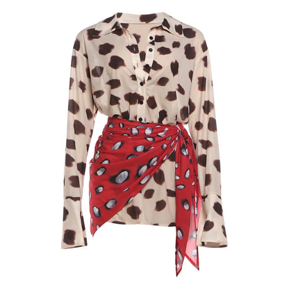 Polka Dot Shirt Mini Dress