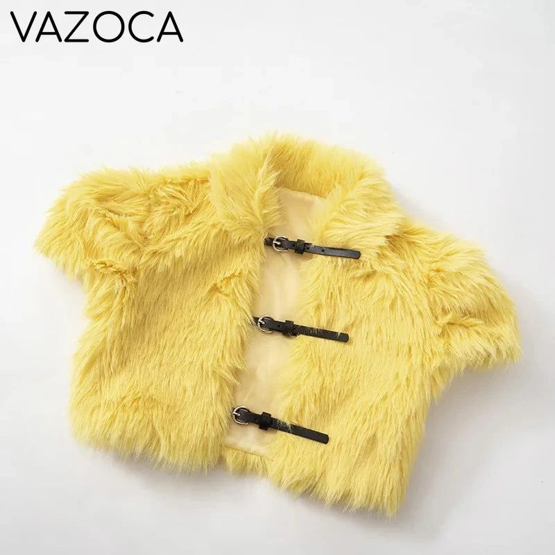 Fur Plush Cropped Jacket
