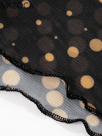 Polka Print 3pcs Shawl Short Set