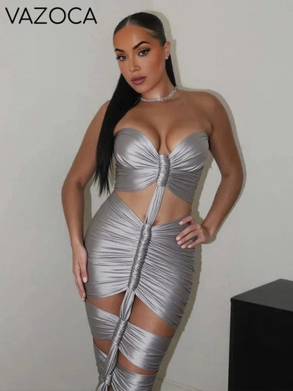 Maddy Ruched Silky Dress