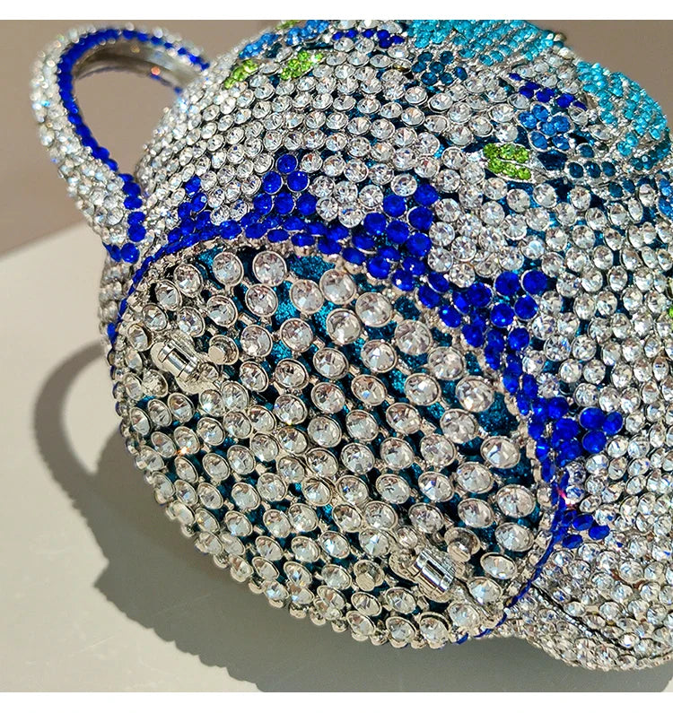 Teapot Rhinestone Clutch Bag