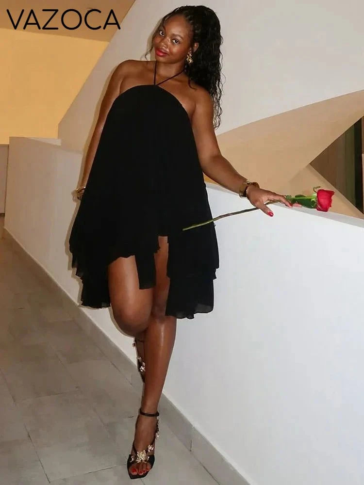 Asymmetrical Hem Backless Dress