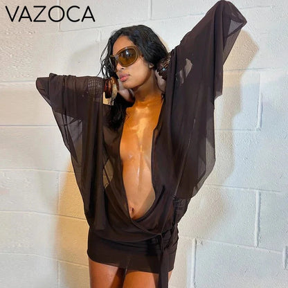 Sheer Wrap Cover Dress